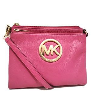 *Sold** Michael Kors MK  Pink Leather Crossbody